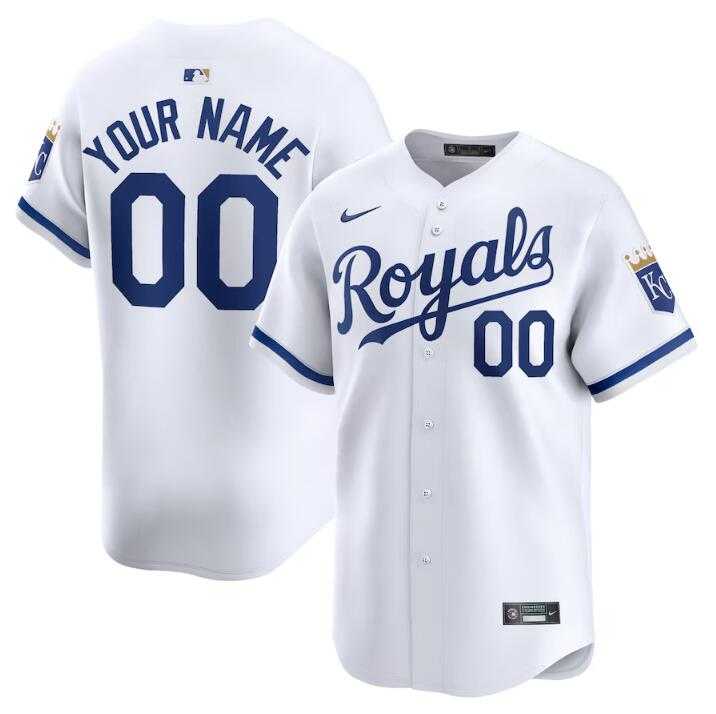Men%27s Kansas City Royals Active Player Custom White 2024 Home Limited Stitched Baseball Jersey